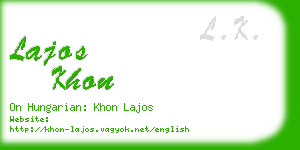 lajos khon business card